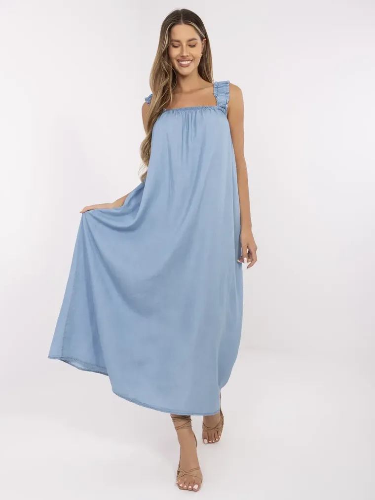 Sukienka jeansowa damska, niebieska, Italy Moda