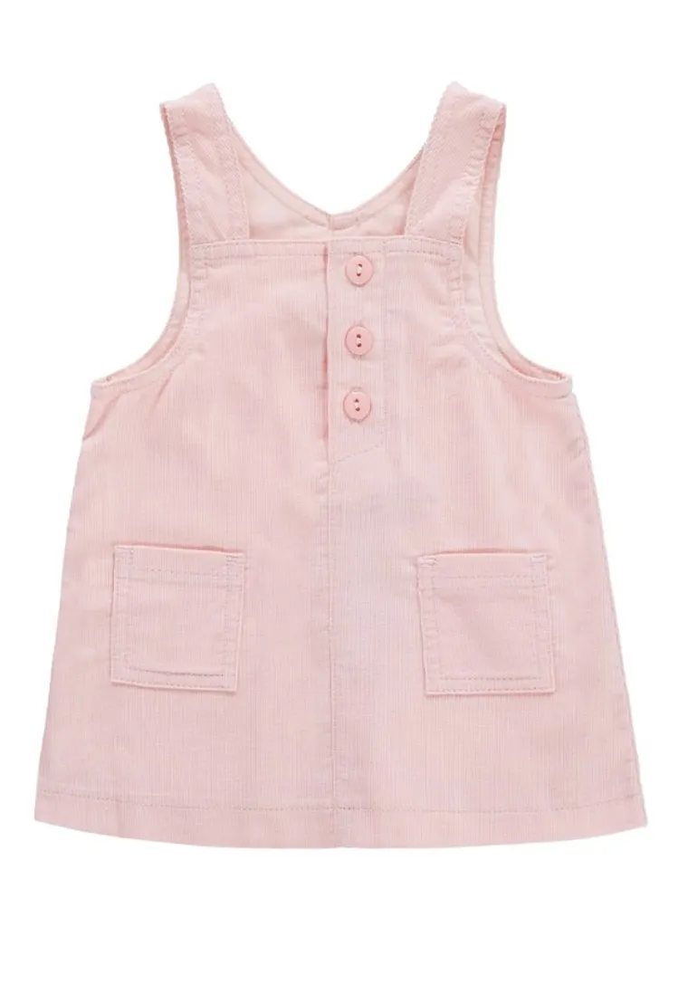 Sukienka ogrodniczka dziewczęca, sztruksowa, różowa, Kanz