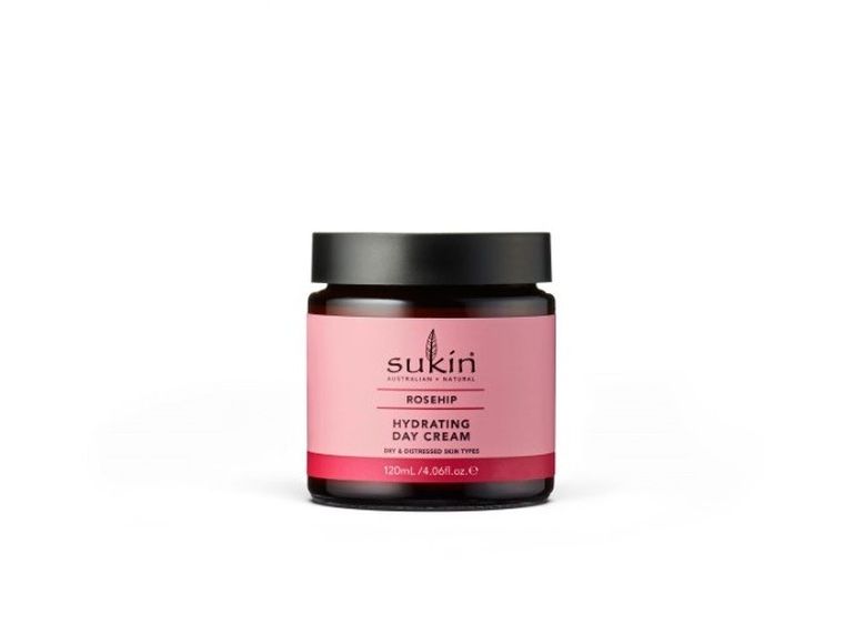 Sukin, Hydrating Day Cream, nawilżający krem do twarzy na dzień, Rosehip, 120 ml