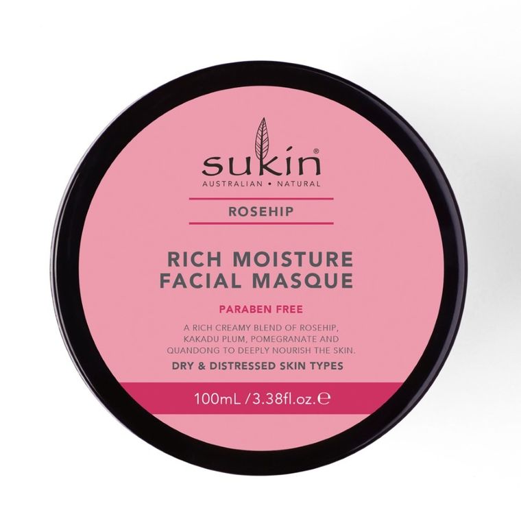 Sukin, Rosehip, nawilżająca maseczka do twarzy, 100 ml