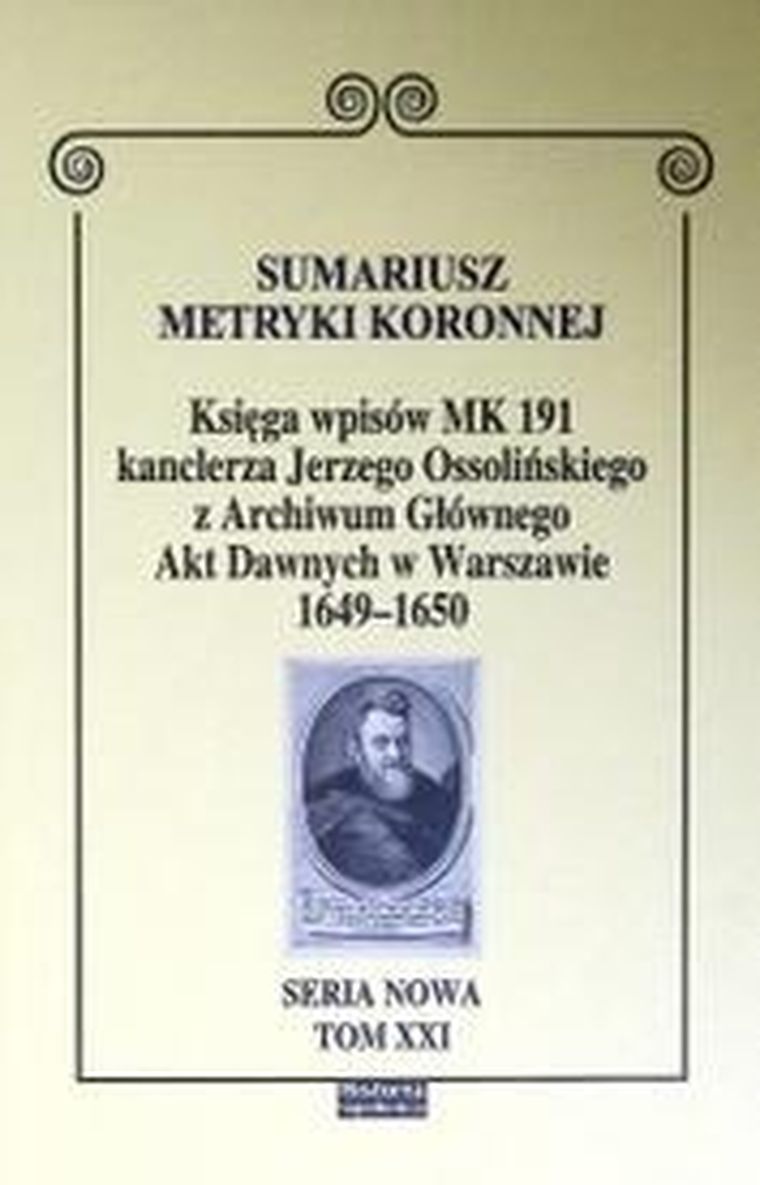 Sumariusz metryki koronnej. Księga wpisów MK 191