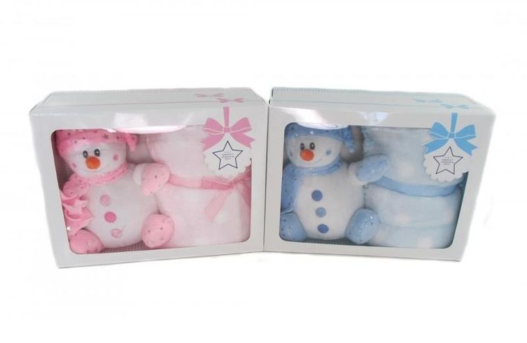 Sun-Day, bałwan grzechotka z kocykiem, maskotka