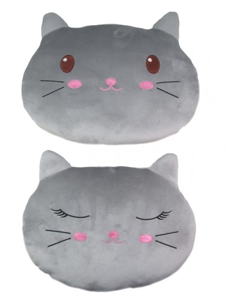 Sun-Day, Kot, poduszka, szara, 42 cm, 1 szt.