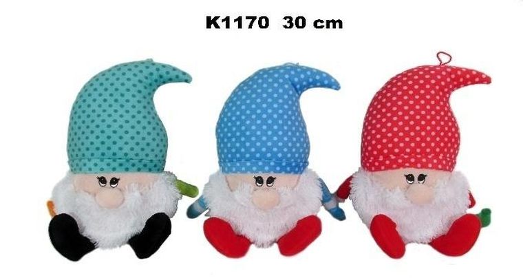 Sun-Day, Krasnal w czapce w kropeczki, maskotka, 30 cm, 1 szt.