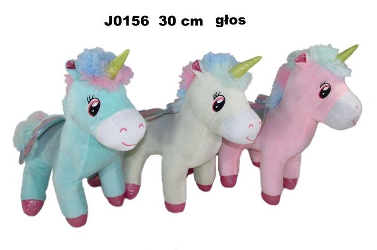 Sun-Day, maskotka, jednorożec, dźwięk, 30 cm