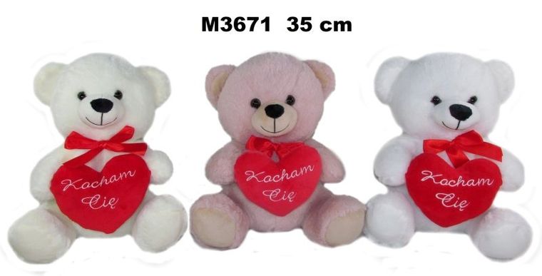 Sun-Day, maskotka, miś, Kocham Cię, 35 cm