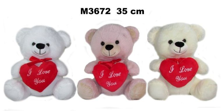 Sun-Day, maskotka, miś z sercem, I Love you, 35 cm