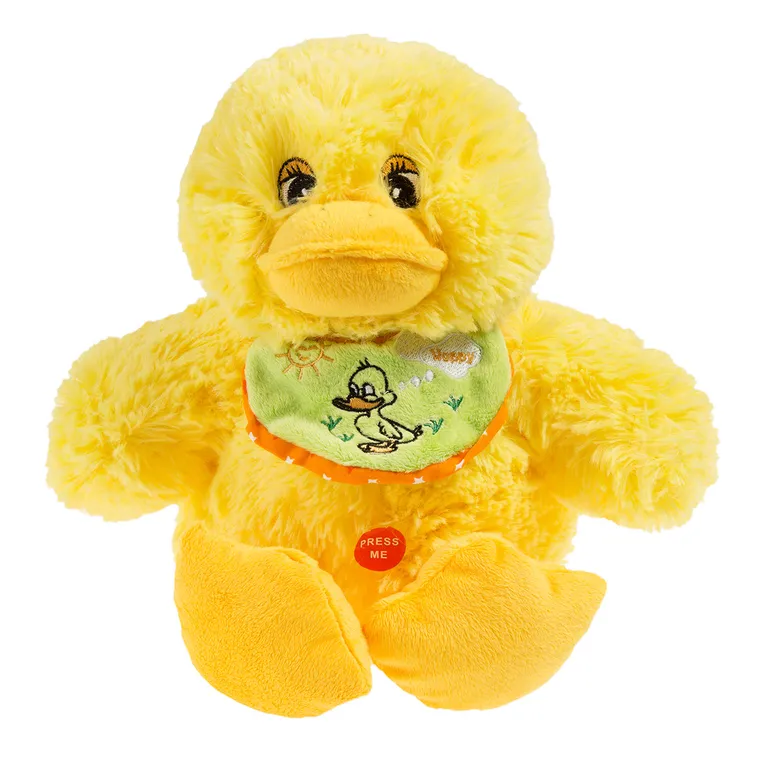 Sun-Day, maskotka pluszowa, żółta kaczka z głosem, 25 cm