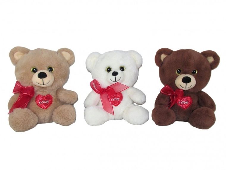 Sun-Day, Miś z kokardą, Love, maskotka, 15 cm, 1 szt.