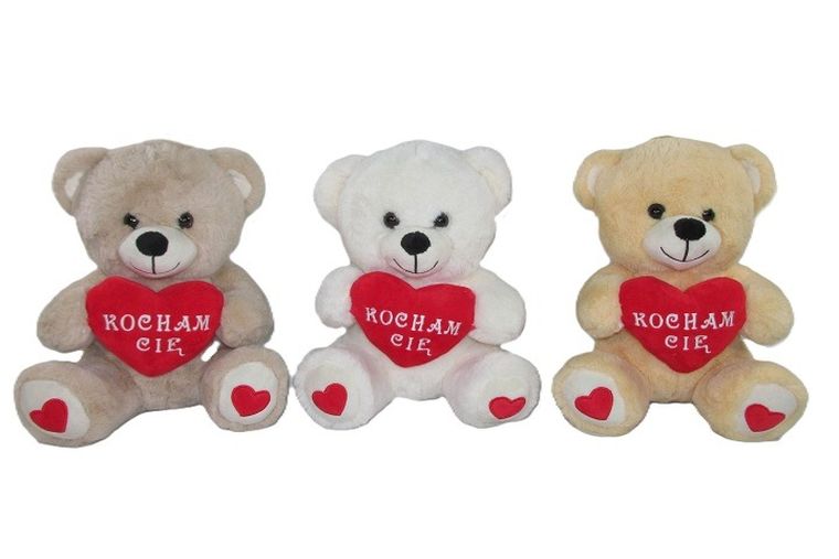 Sun-Day, Miś z sercem, Kocham Cię, maskotka, 40 cm, 1 szt.