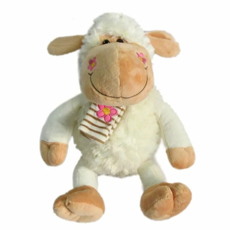 Sun-Day, Owca, maskotka z kwiatkiem i szalikiem, 40 cm