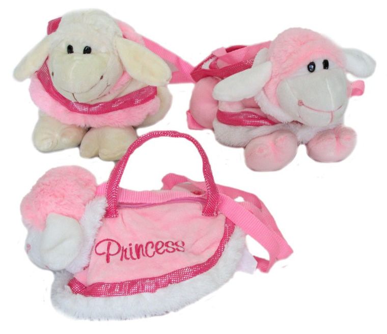 Sun-Day, pluszowa torebka, owca, różowa