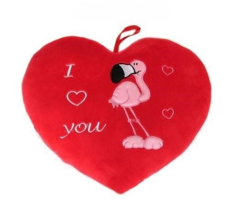 Sun-Day, poduszka, serce, flaming, 37 cm