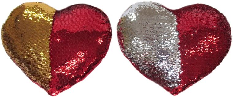 Sun-Day, Serce cekinowe, maskotka, 45 cm, 1 szt.