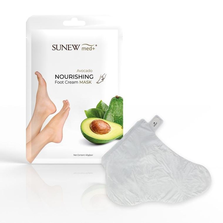 SunewMed+, Nourishing Foot Cream Mask, regenerująca maska do stóp w formie skarpetek, Awokado