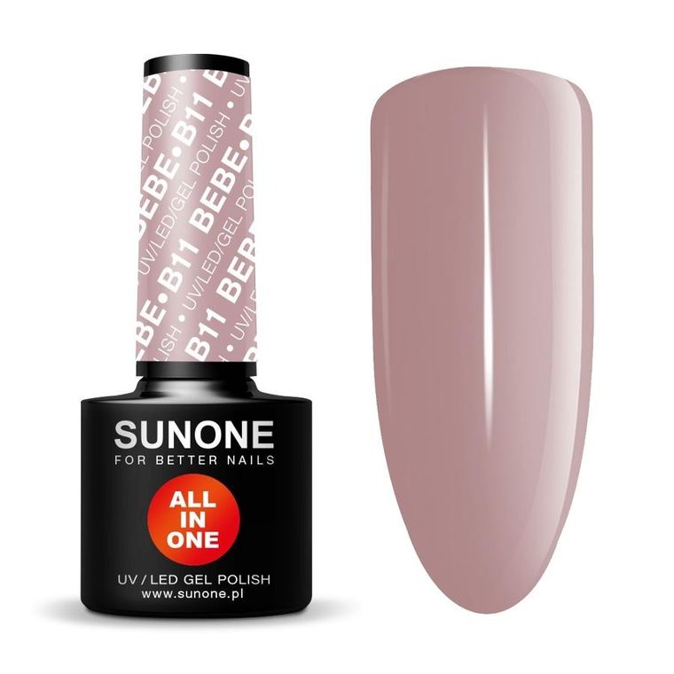 Sunone, All In One, lakier hybrydowy 3w1, B11 Bebe, 5 ml