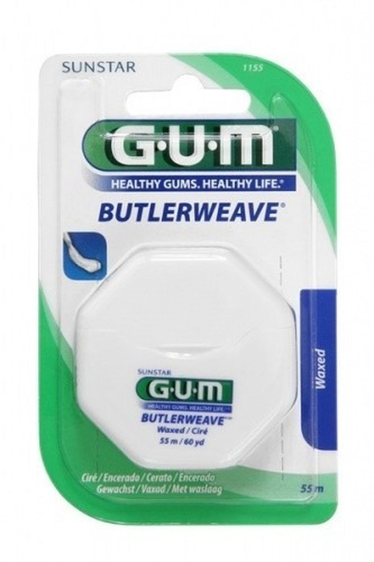 Sunstar, Gum, nić dentystyczna, woskowana z miętą, 55 metrów
