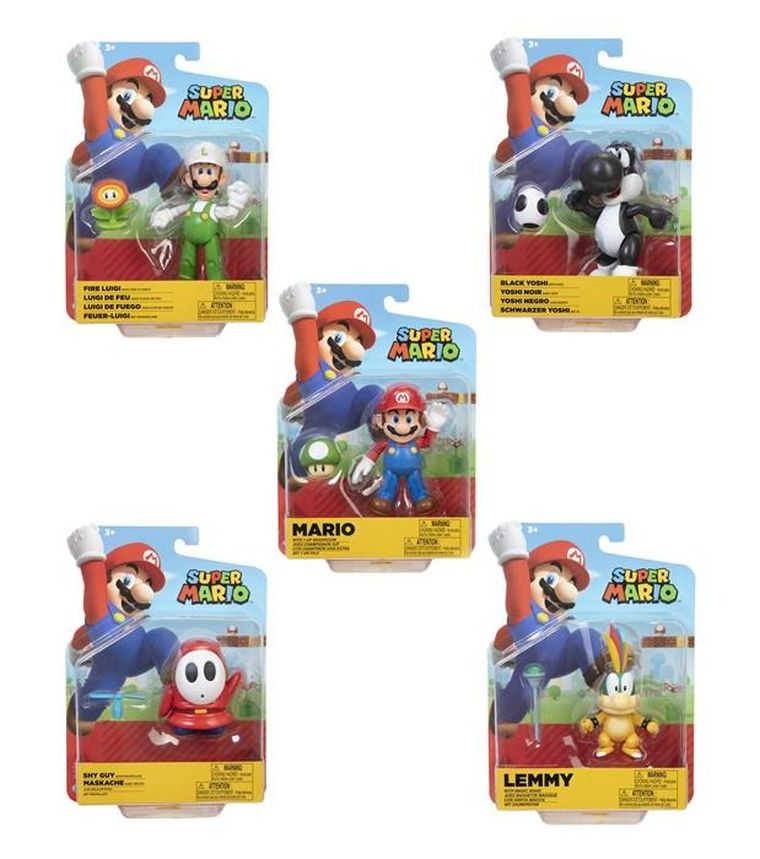 Super Mario, figurki z ruchomymi elementami, 10 cm, 1 szt.