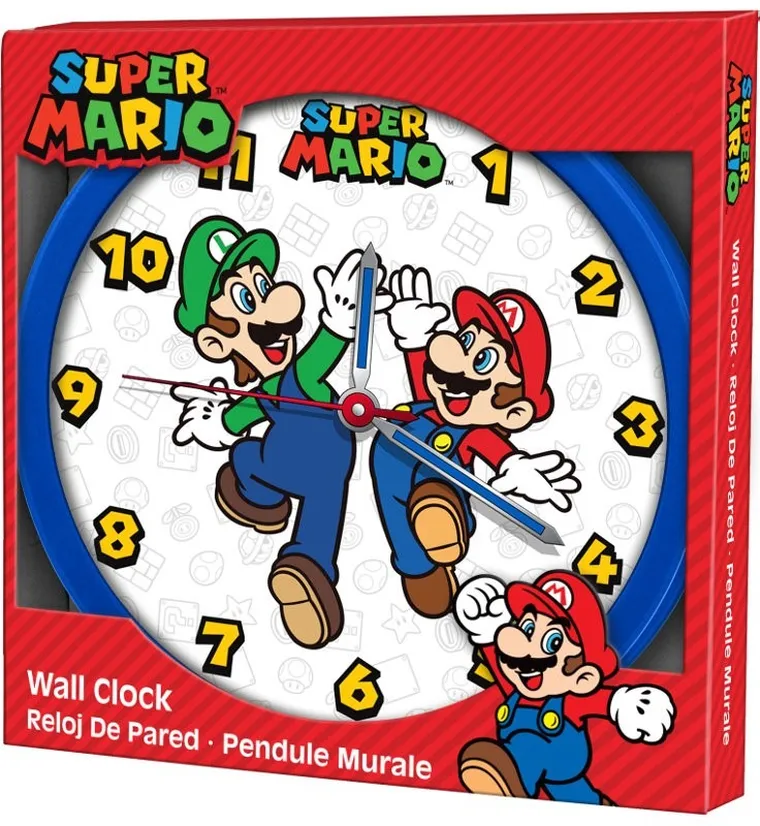 Super Mario, zegar ścienny, 25 cm