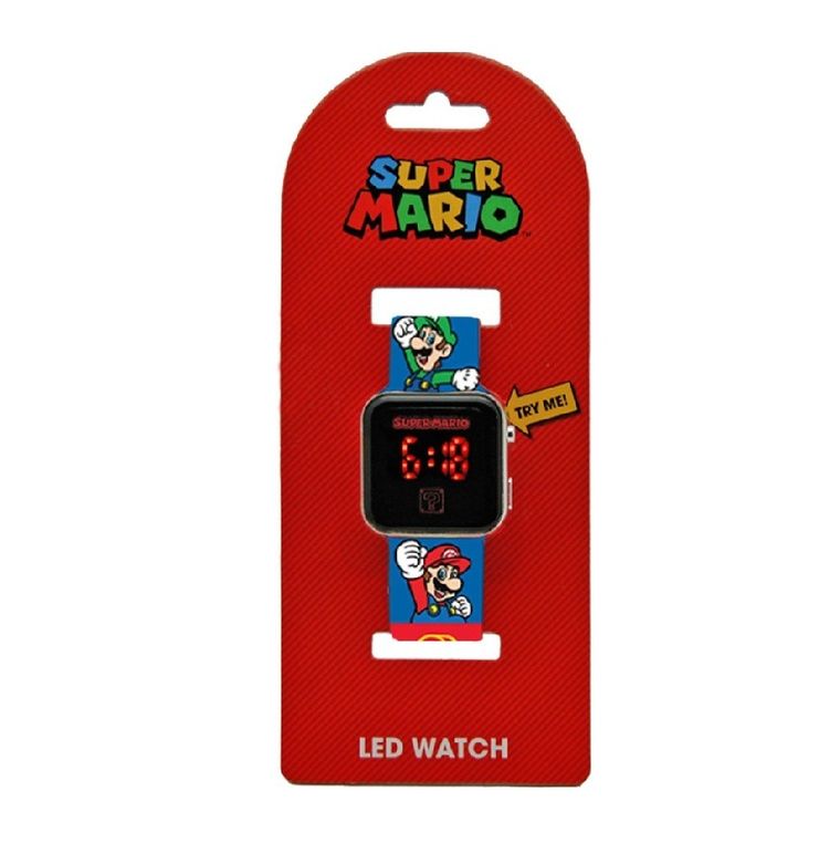 Super Mario, zegarek cyfrowy LED z kalendarzem