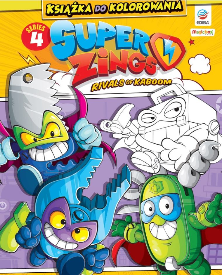 SuperZings, książka do kolorowania + 3 figurki