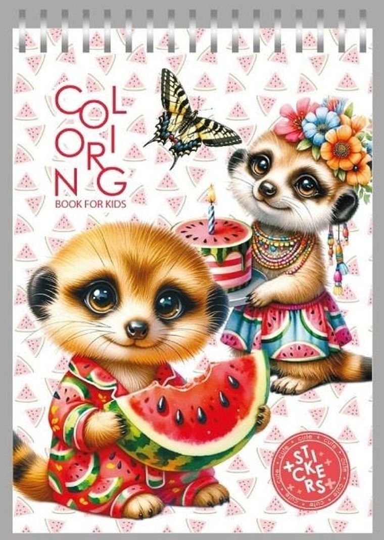 Surykatki. Kolorowanka z naklejkami