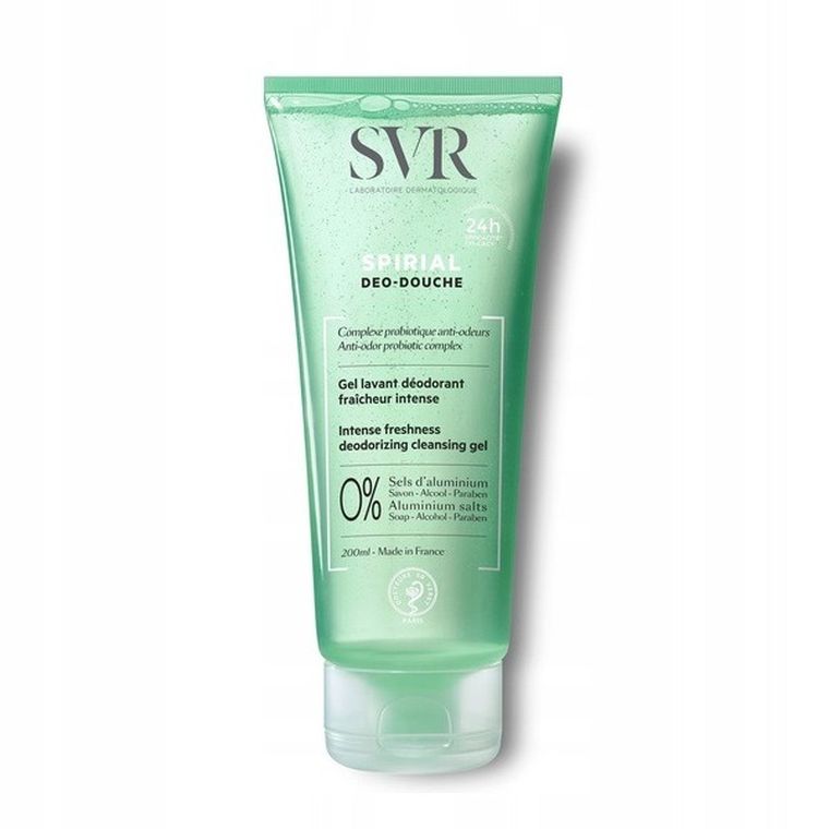 SVR, Spirial Deo-Douche, intensywnie odświeżający dezodorujący żel do mycia, 200 ml