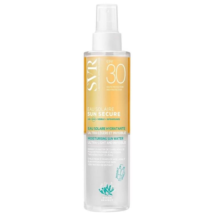 SVR, Sun Secure Eau Solaire SPF30, odświeżająca woda w sprayu, 200 ml