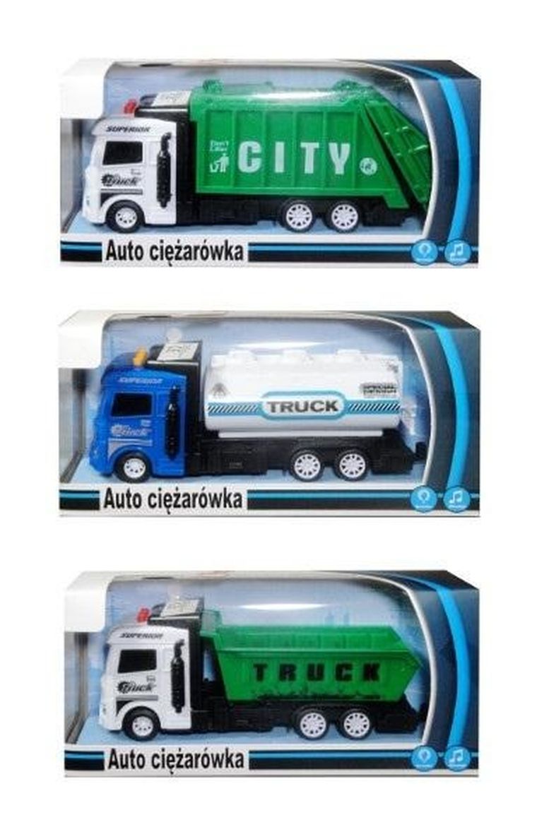 Swede, ciężarówka, pojazd ze światłem i dźwiękiem, biały