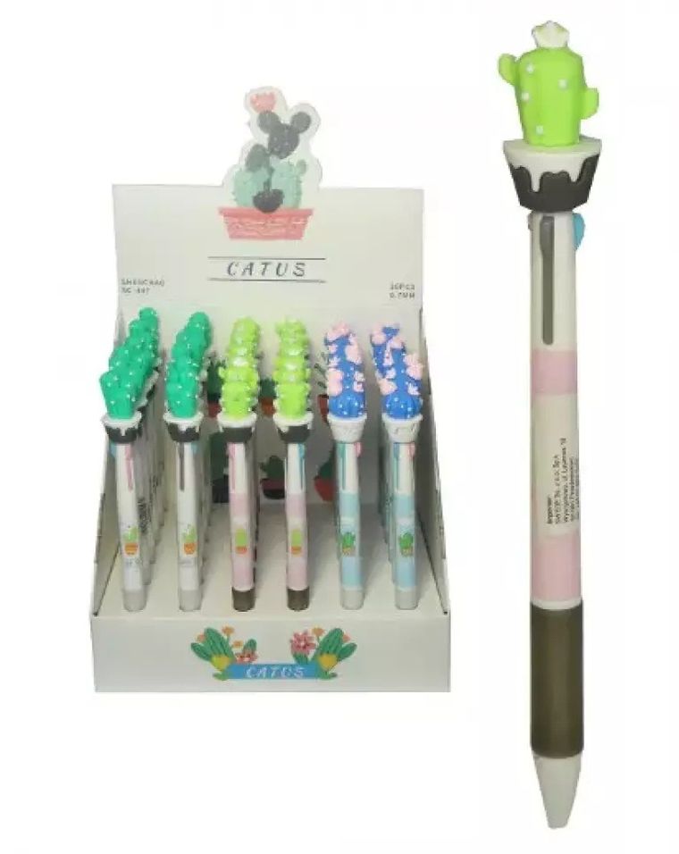 Swede, długopis, 3 kolorowy, z silikonowym kaktusem, 1 szt.