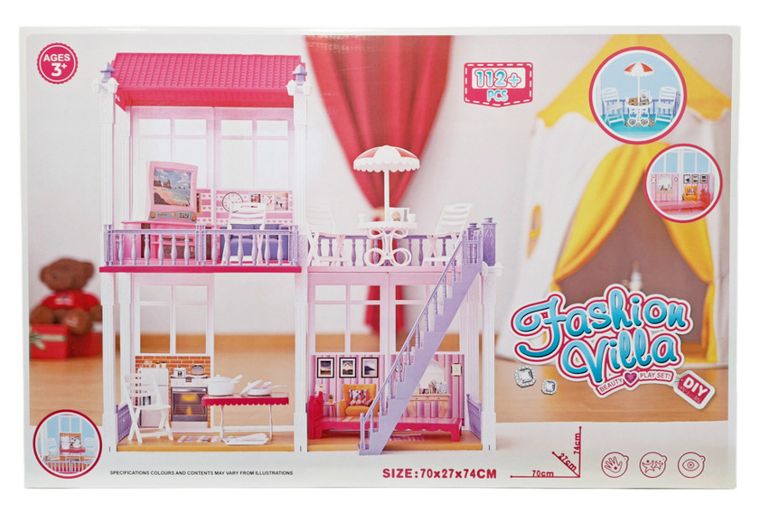 Swede, domek piętrowy dla lalek z akcesoriami
