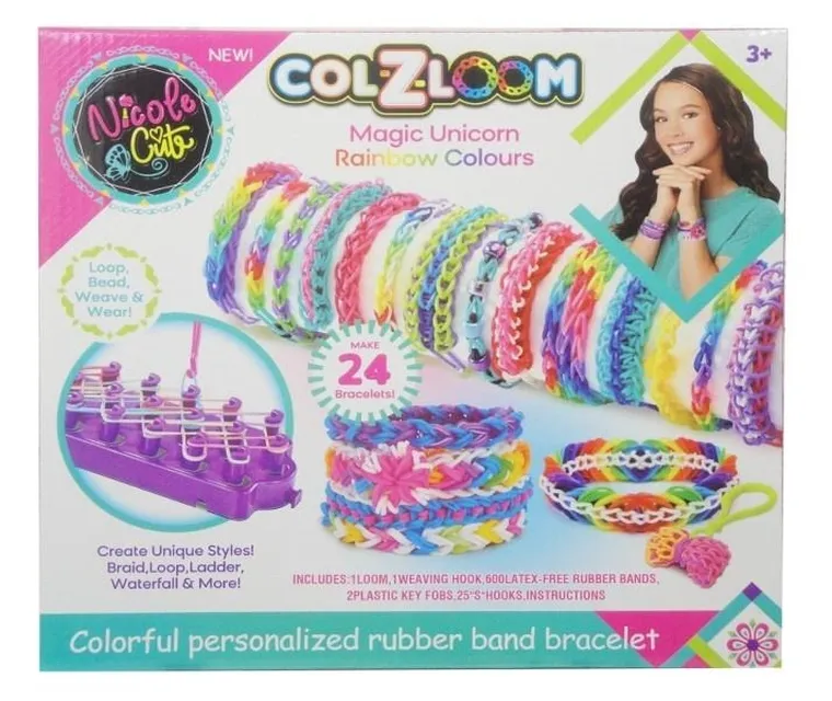 Swede, gumki z krosnem do zaplatania bransoletek, zestaw kreatywny