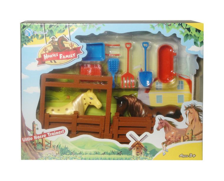 Swede, konie w zagrodzie, zestaw figurek z akcesoriami