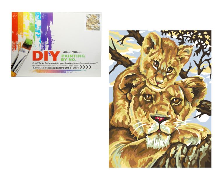 Swede, malowanie po numerach, lwy