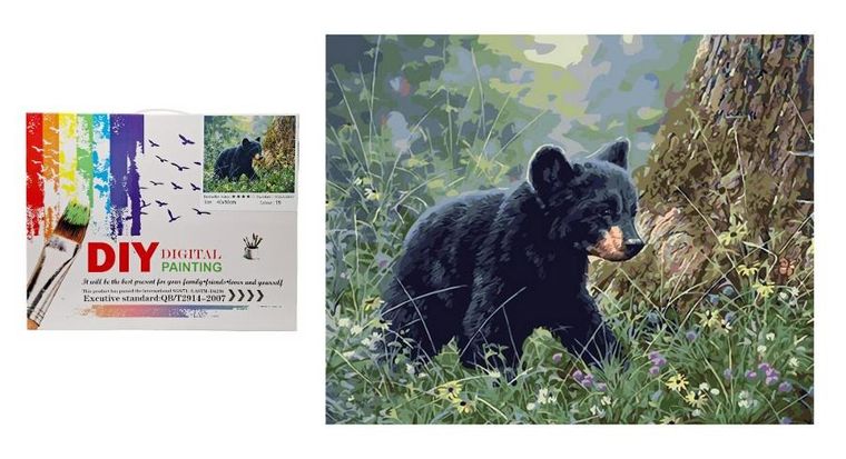 Swede, malowanie po numerach, niedźwiedź brunatny