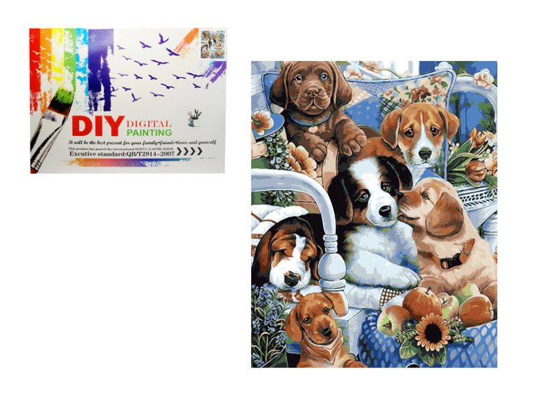 Swede, malowanie po numerach, psy