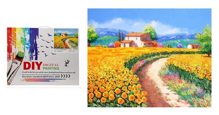 Swede, malowanie po numerach, wiejska droga