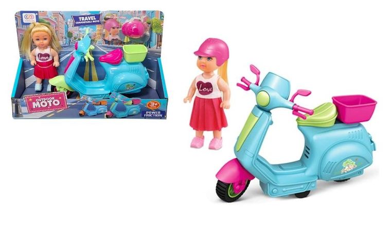 Swede, mini lalka na skuterze