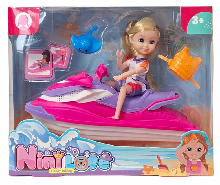 Swede, mini lalka na skuterze wodnym z akcesoriami