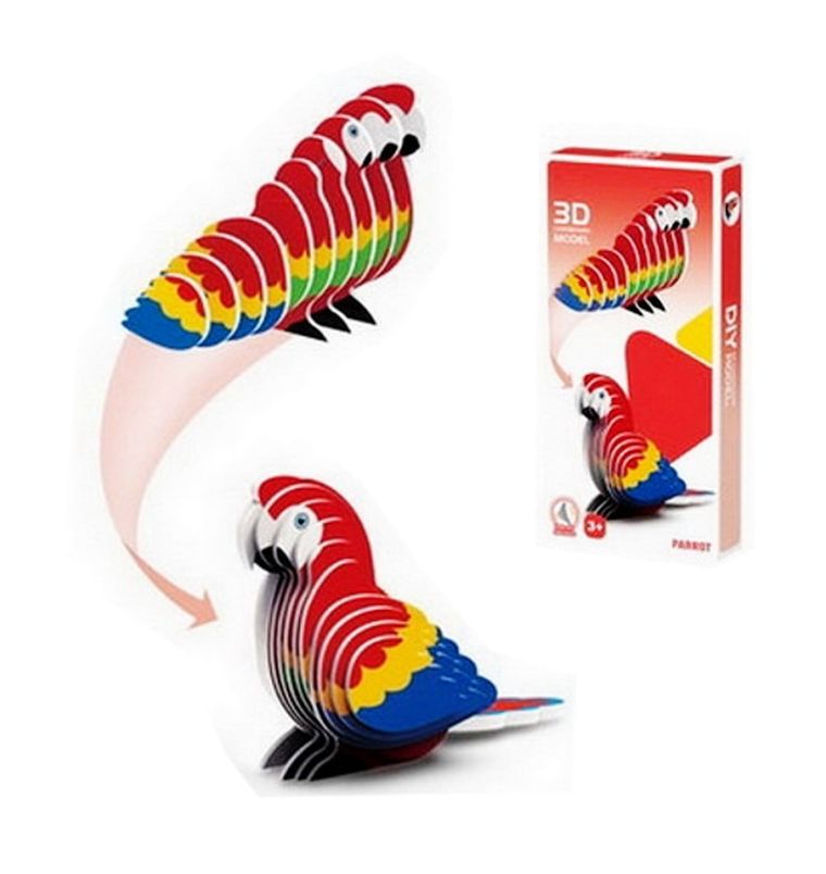 Swede, Papuga, puzzle 3D