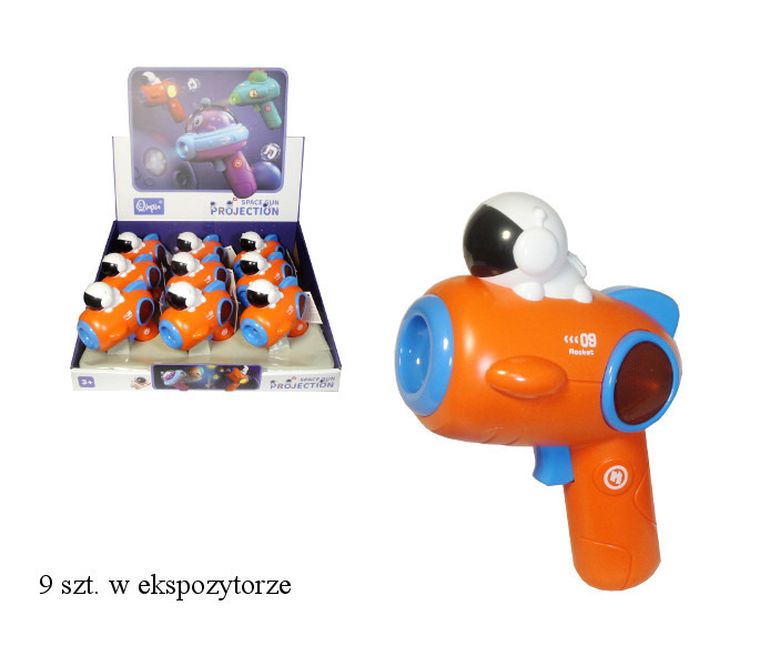 Swede, pistolet z projektorem, muzyką i światłem, 1 szt.