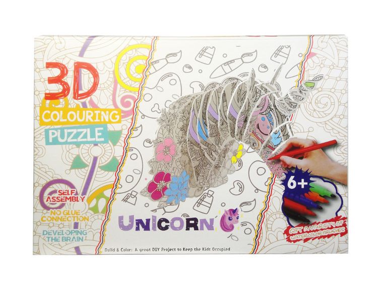 Swede, puzzle 3D jednorożec do pomalowania