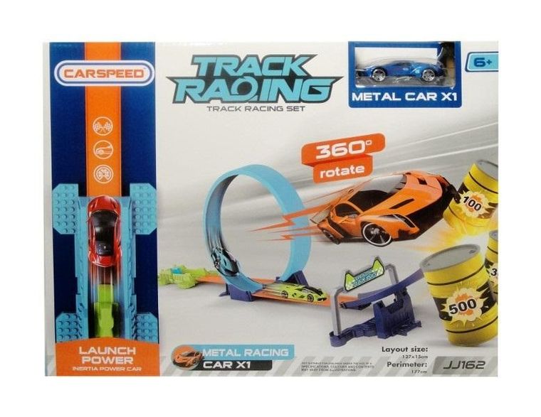 Swede, tor z metalowym autem i wyrzutnią