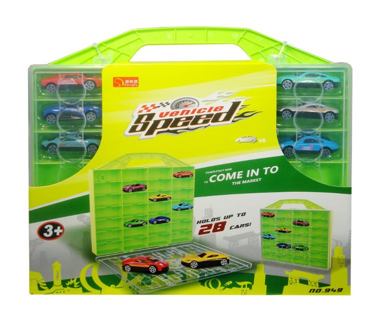 Swede, walizka do przechowywania resoraków, zestaw z pojazdami, 6 szt.