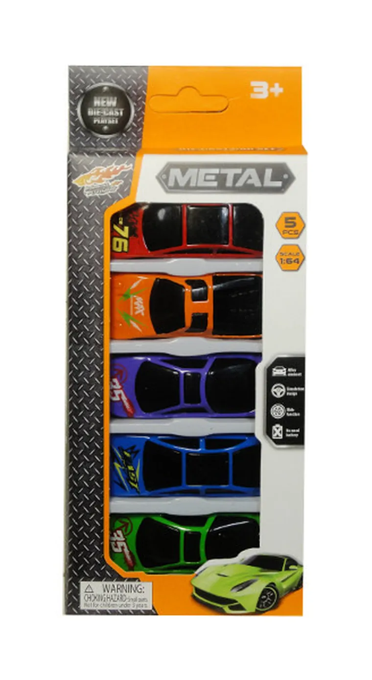 Swede, wyścigówki, pojazdy, resoraki, 1:64, 5 szt.