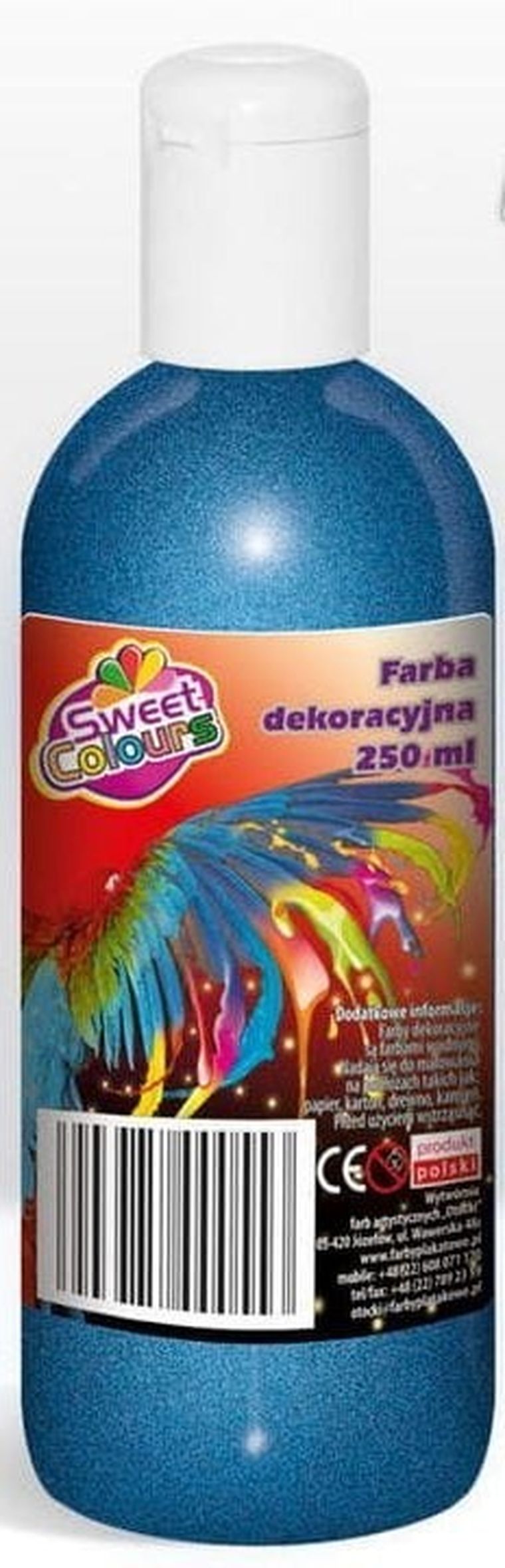Sweet Colours, farba dekoracyjna, brokatowa, niebieska, 250 ml