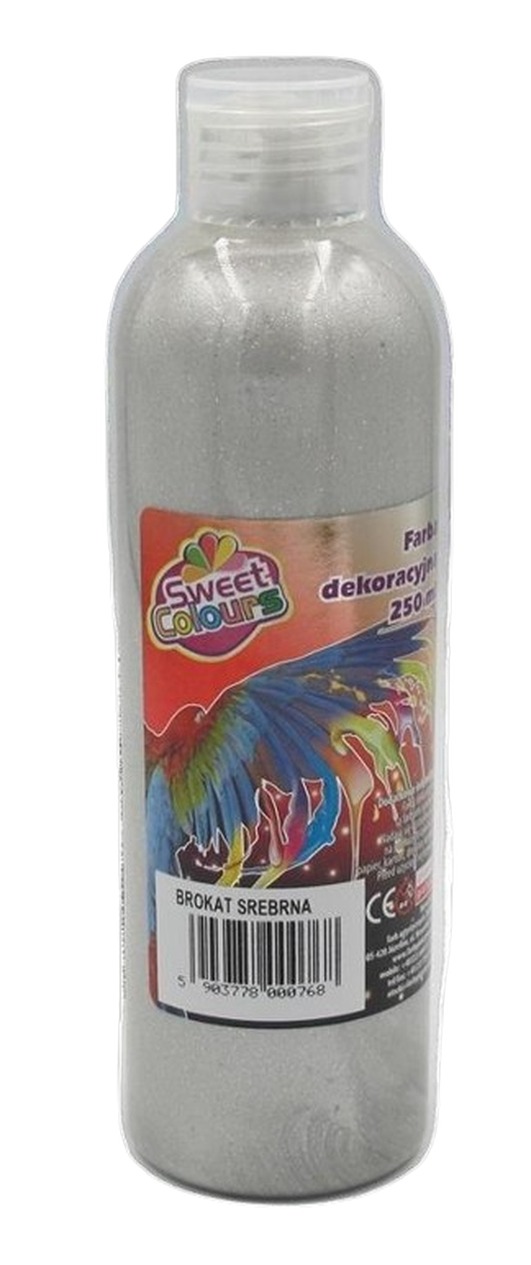Sweet Colours, farba dekoracyjna, brokatowa srebrna, 250 ml