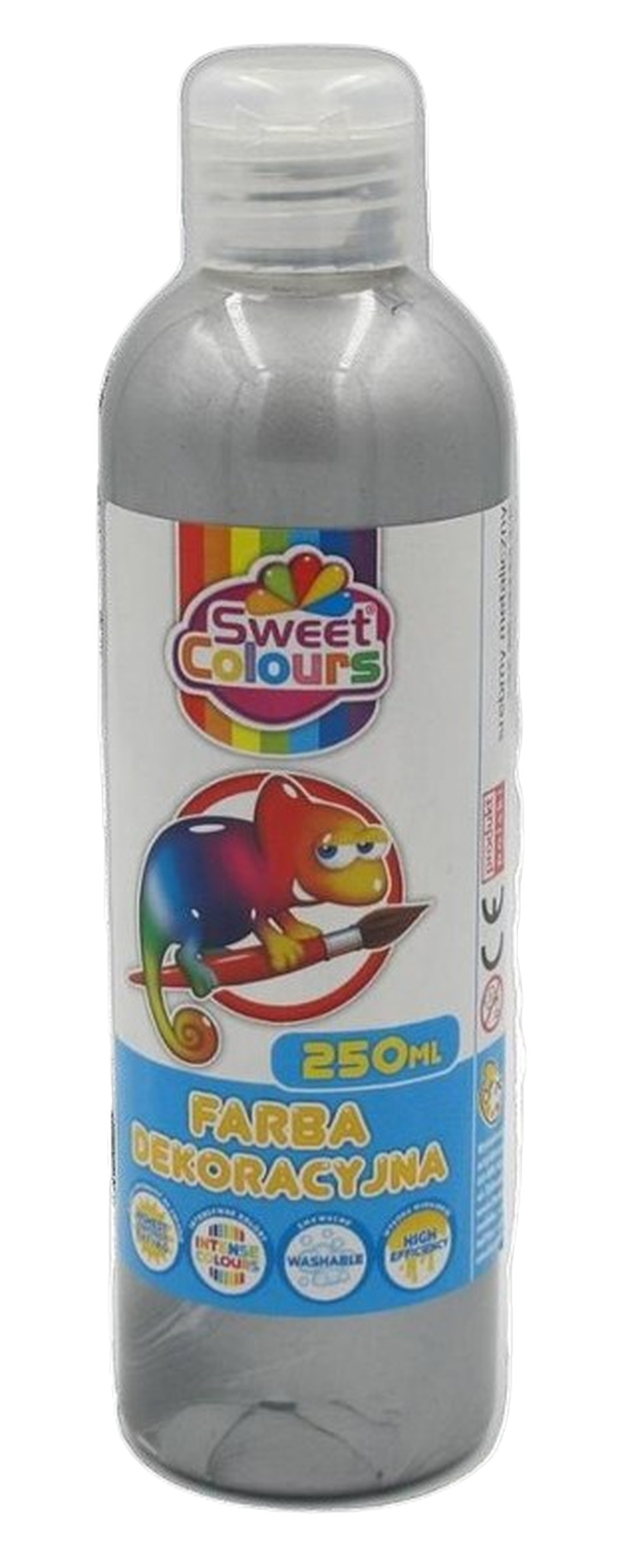 Sweet Colours, farba dekoracyjna, metaliczna srebrna, 250 ml