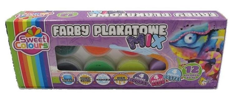 Sweet Colours, farby plakatowe, 12 kolorów