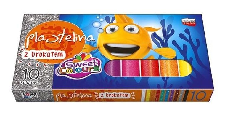 Sweet Colours, plastelina brokatowa, 10 kolorów